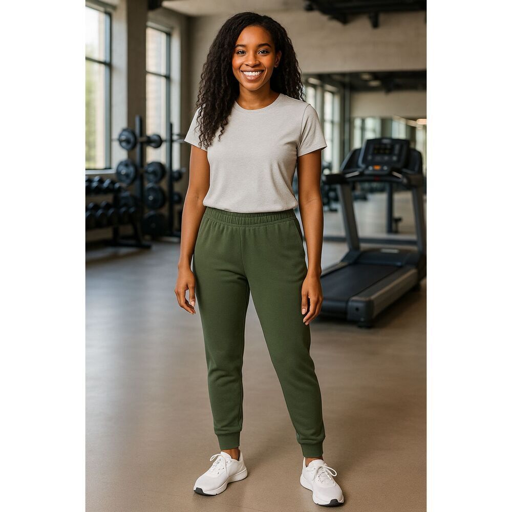 Eddie Bauer Jogger Womens Clover Green Side Pockets Weight Knit